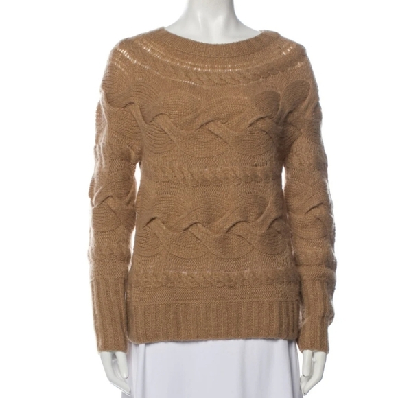 Ralph Lauren Sweaters - Ralph Lauren Collection Purple Label  Cable Knit Cashmere/silk Sweater L